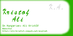 kristof ali business card