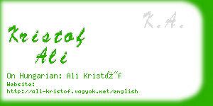 kristof ali business card